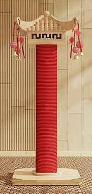 Premium Natural Hemp Tall Pagoda Cat Scratcher, Durable Cat Scratching Post for Indoor Cats, Stable Climbing Pole, Furniture Protector, Cat and Kitten Play Tower and Activity Center