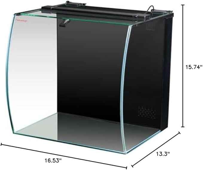Aquatop 13.5 Gallon Bow Front Glass Aquarium Kit with Filter and LED Lighting - All in One Desktop Fish Tank, Ideal for Freshwater and Saltwater, BFK-13