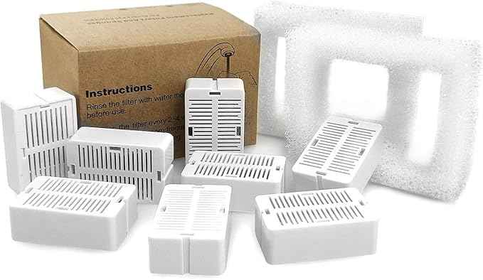 Replacement Carbon Filters for Cepheus 360 Oasisic Ceramic Pet Fountain/iPettie Cupcake/Wonder Creature Aurora and Cup Cake Pet Fountain Including 8 Carbon Filters +2 Foam Filters (10 Pack)