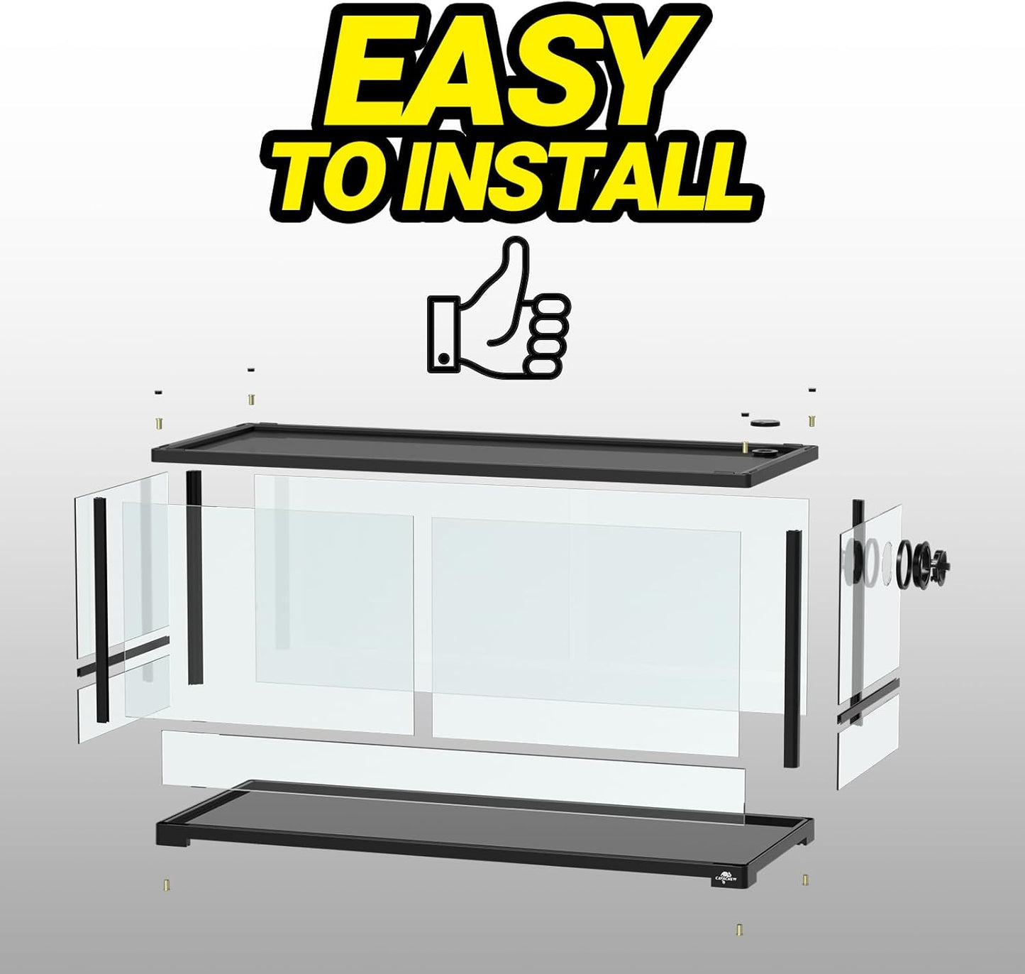 20 Gallon Reptile Tank, 30" x 12" x 12" Reptile Terrarium, Top Screen Ventilation, Sliding Door, Cable & Fogger Pass, Glass Enclosure for Bearded Dragon, Lizard, Gecko, Frog, Snake - FurryFun