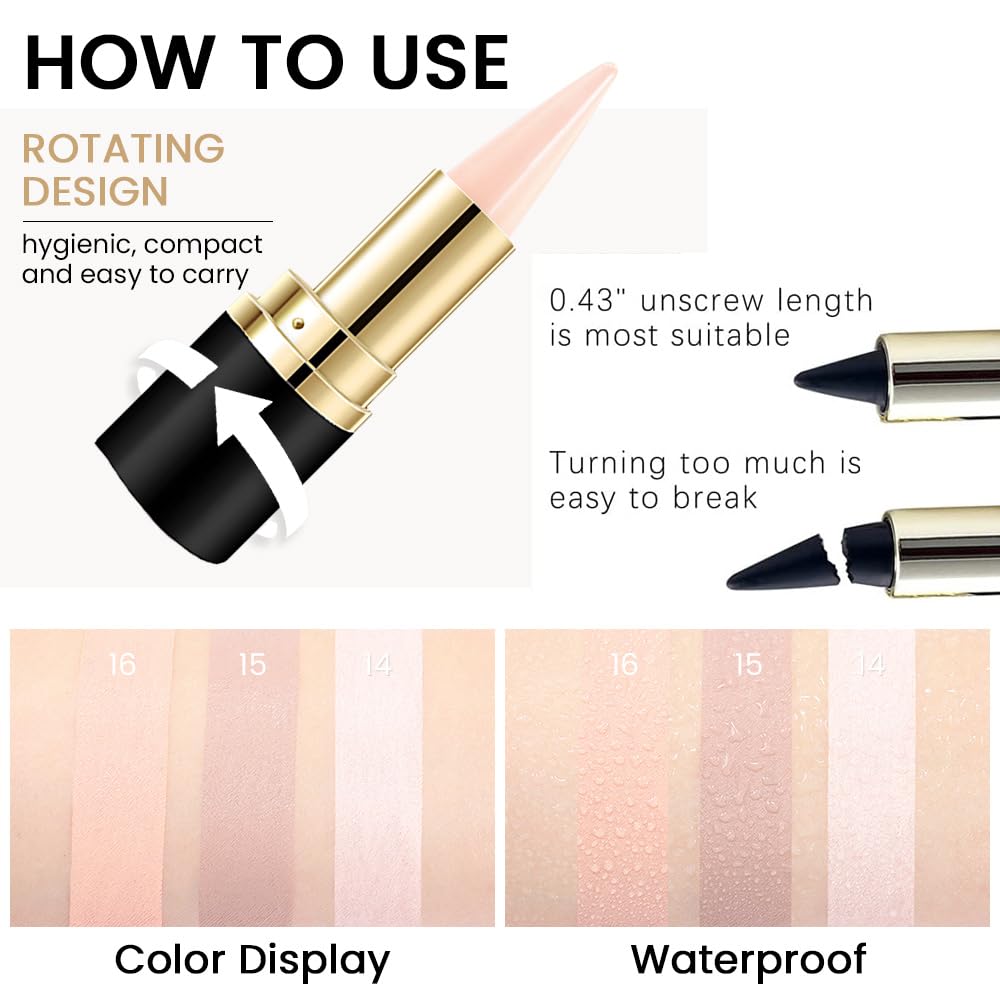 evpct Warm Pink Long Wear Gel Eyeliner Pencils for Women, Light Nude Eye Liner Pencil Pen Natural Makeup Glide Smooth, Eye Liner Waterproof Smudge Proof, Cream Eyeliner Lipstick Set delineador de ojos