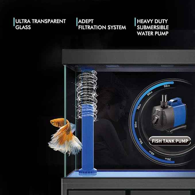 135 Gallon Glass Aquarium with Aluminum Cabinet - Including Sump for Filtration and Circulation, Plumbing, LED, Silver