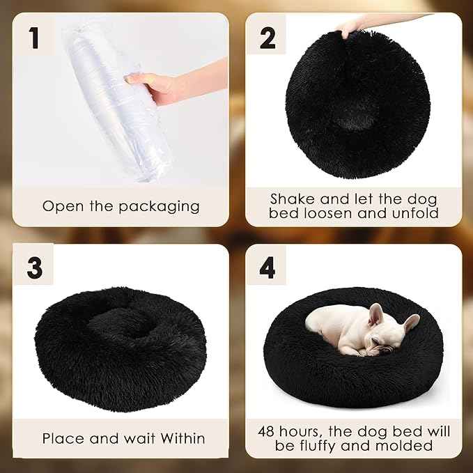 Dog Beds Large Sized Dog and Cats, 32in Pet Beds for Large Pet, Washable Indestructible Extra Large Dog Bed (Black)