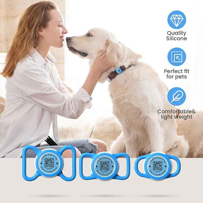 Waterproof AirTag Dog Collar Holder for Apple AirTag QR Code