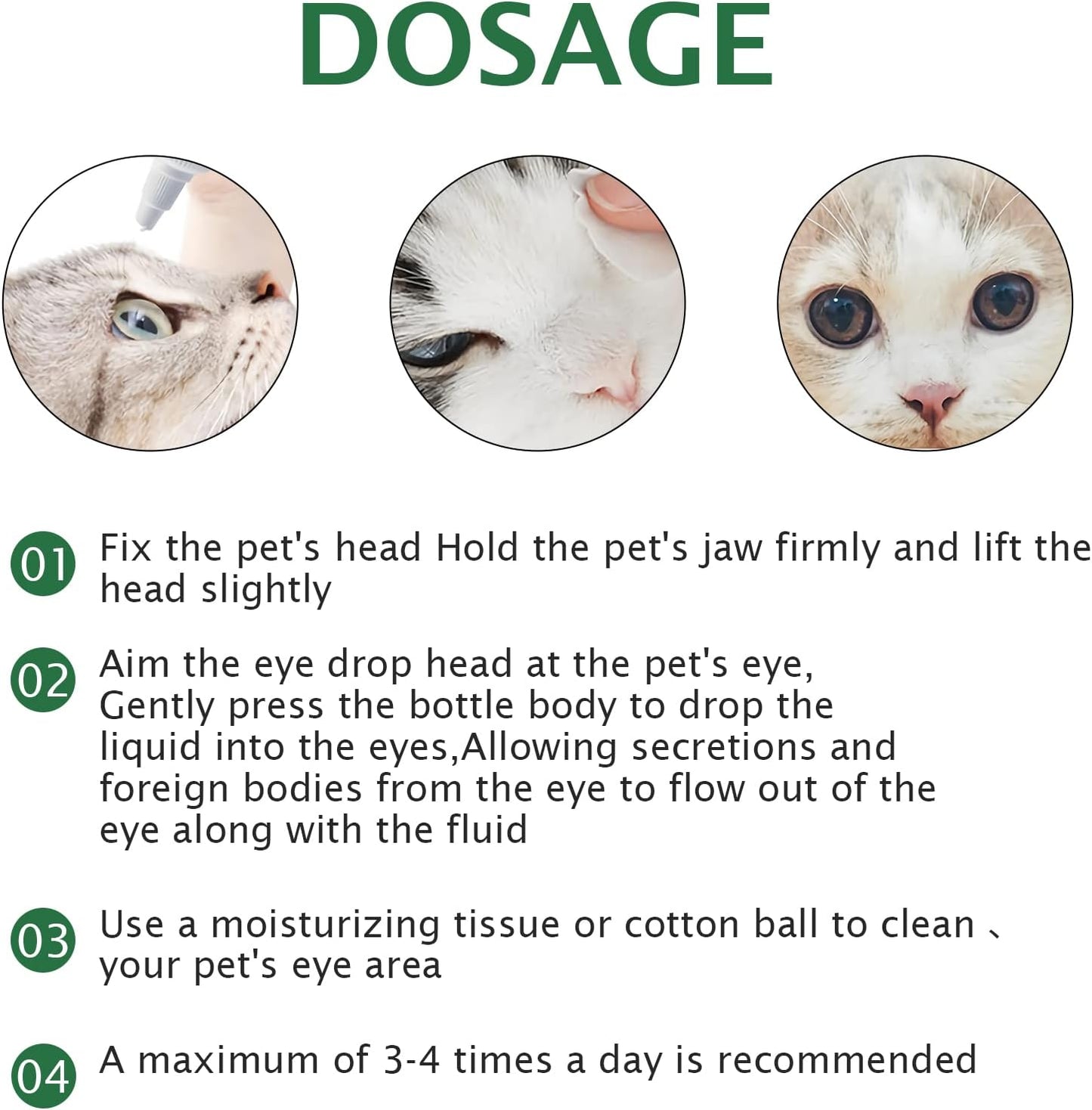 Pet Eye Drops for Dogs & Cats, Relieve Itching, Irritation & Allergies Symptoms - Natural Formula, Dog Eye Infection Treatment, Safe for Daily Use(60ml)