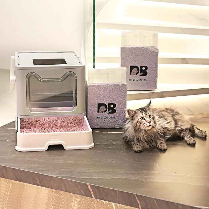 Cat Litter 24LB/4 Packs Dust-Free Clumping Tofu Cat Litter Quickly Absorb Odors Toilet Can Flush Into The Toilet Pure Natural tofu cat Litter (Peach)