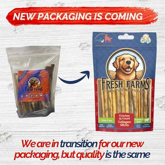 Natural Collagen Sticks for Dogs 12 Pack - 12 Inches Long-Lasting Alternative to Bully Sticks, Rawhide-Free Collagen Chews w/Chondroitin & Glucosamine for Joint Support & Dental Health