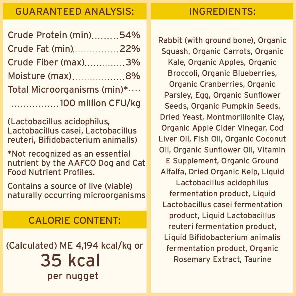Primal Freeze Dried Raw Dog Food Nuggets, Rabbit, Complete & Balanced Meal, Also Use as Topper or Treat, Premium, Healthy, Grain Free, High Protein Raw Dog Food, 5.5 oz