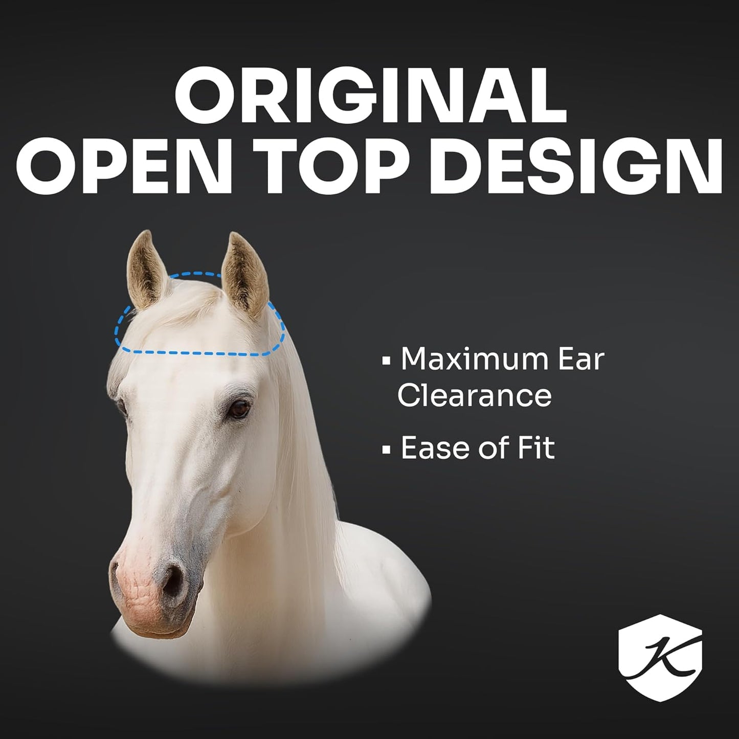 Kensington UViator CatchMask Horse Fly Mask with Web Trim UV Eye Protection Mask for Horse - XL, Atlantis