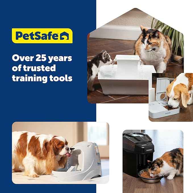 PetSafe Drinkwell Ceramic Pet Water Fountain - Quiet Automatic 70oz Dispenser for Cats & Dogs with Filters - Dishwasher Safe Square Design