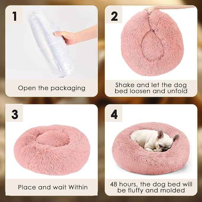 Extra Large Dog Beds, 36 Inch Human Dog Anxiety Relief Comfort Bed, Indestructible & Chew Proof Pet Beds (Pink)