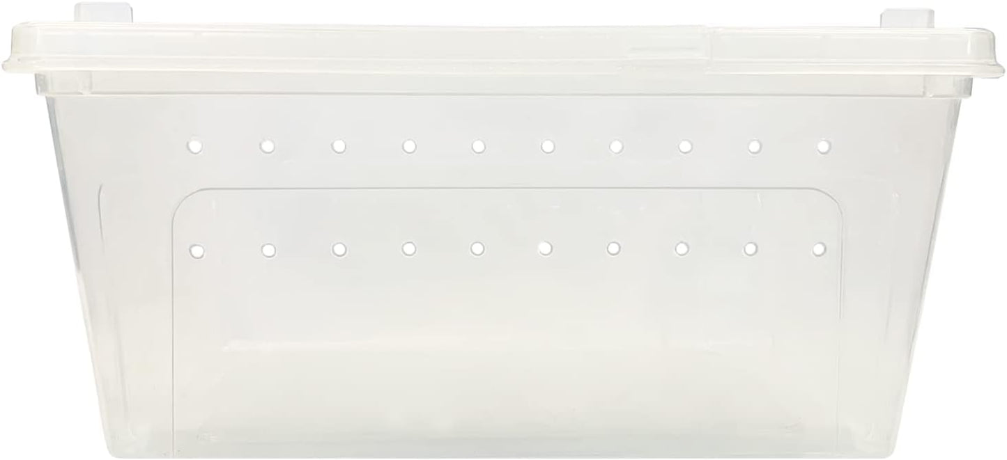 Happy Habitat - Ventilated Enclosure & Breeder Box - for Live Feeder Insects, Reptiles, Amphibians & Other Small Pets - Durable Plastic Portable Terrarium (Medium) - FurryFun