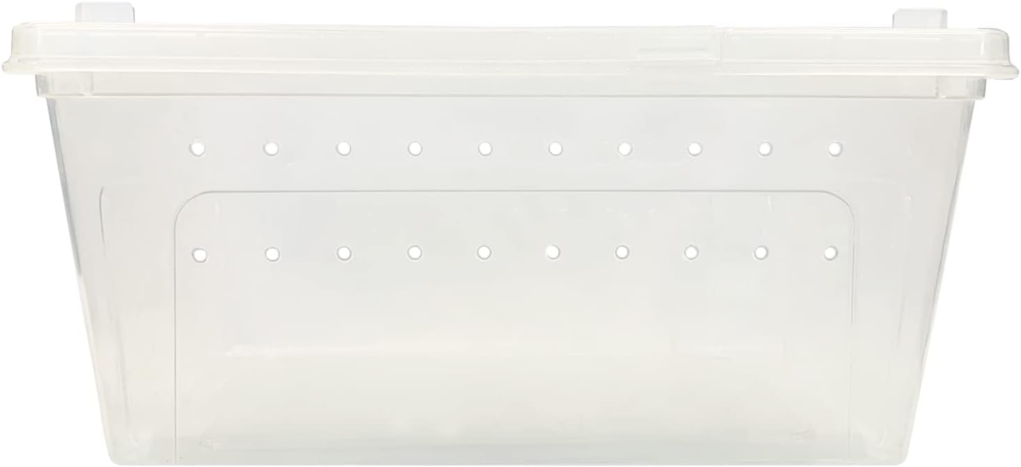 Happy Habitat - Ventilated Enclosure & Breeder Box - for Live Feeder Insects, Reptiles, Amphibians & Other Small Pets - Durable Plastic Portable Terrarium (Medium) - FurryFun