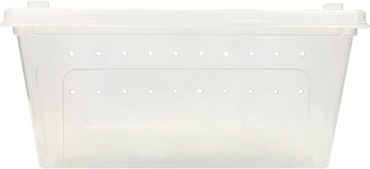 Happy Habitat - Ventilated Enclosure & Breeder Box - for Live Feeder Insects, Reptiles, Amphibians & Other Small Pets - Durable Plastic Portable Terrarium (Medium) - FurryFun