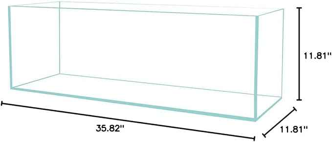 LIFEGARD Low Iron Ultra Clear Crystal Bookshelf Aquarium with Foam Leveling Mat – Rimless Aquariums with 45-Degree Beveled Edge, Peninsula Style – for Fish and Corals – 22 Gallon Capacity
