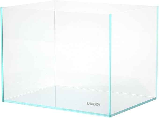 Landen 60H 30 Gallon Rimless Low Iron Aquarium Tank, 23.6" W × 17.7" D × 17.7" H (60cm x 45cm x 45cm) 8mm Thickness with Black Nano Foam Leveling mat Included