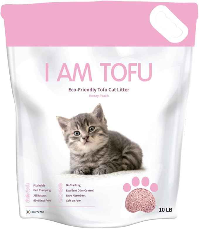 I AM TOFU - Tofu Cat Litter, Natural Flushable Extra Clumping Pellet Litter, 10LB x 3 (Original 2 & Honey Peach1)