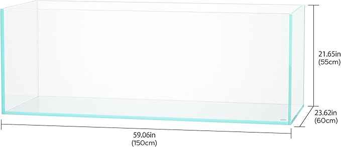 LANDEN 150P 118.4 Gallon Rimless Low Iron Aquarium Tank, W59.1×D23.6×H21.7 in(150x60x55cm); 15 mm Thickness with Nano Foam Leveling Mat Included