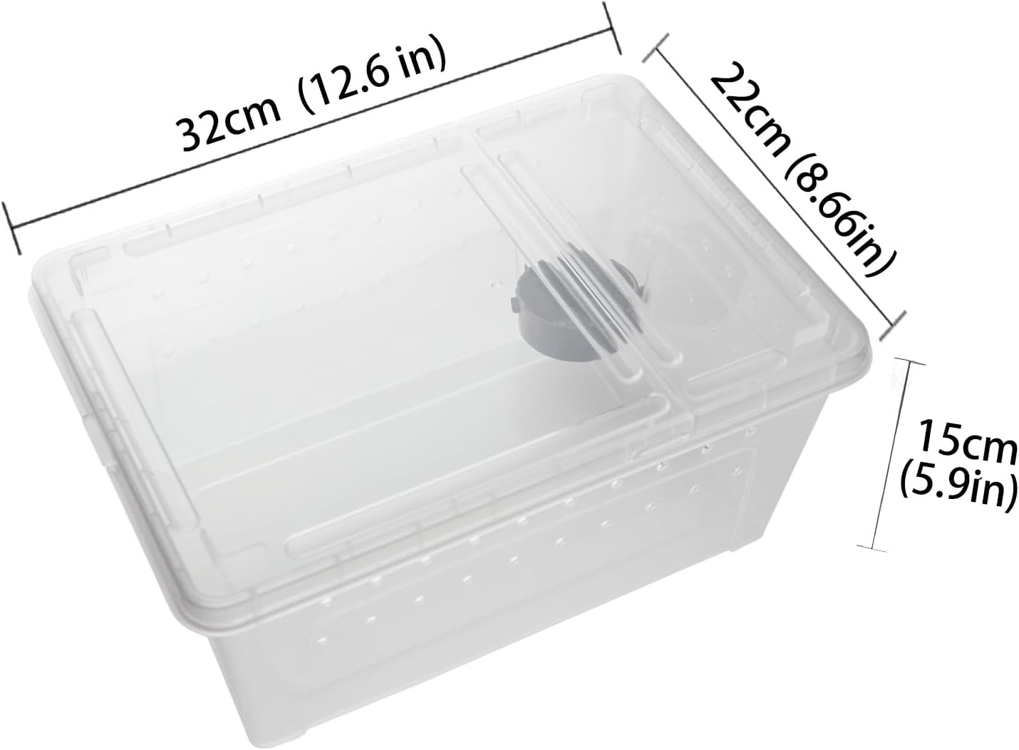 OMEM Portable Reptile Terrarium Habitat for Mini Pet Houses Breathable Holes Stackable Container (L) - FurryFun