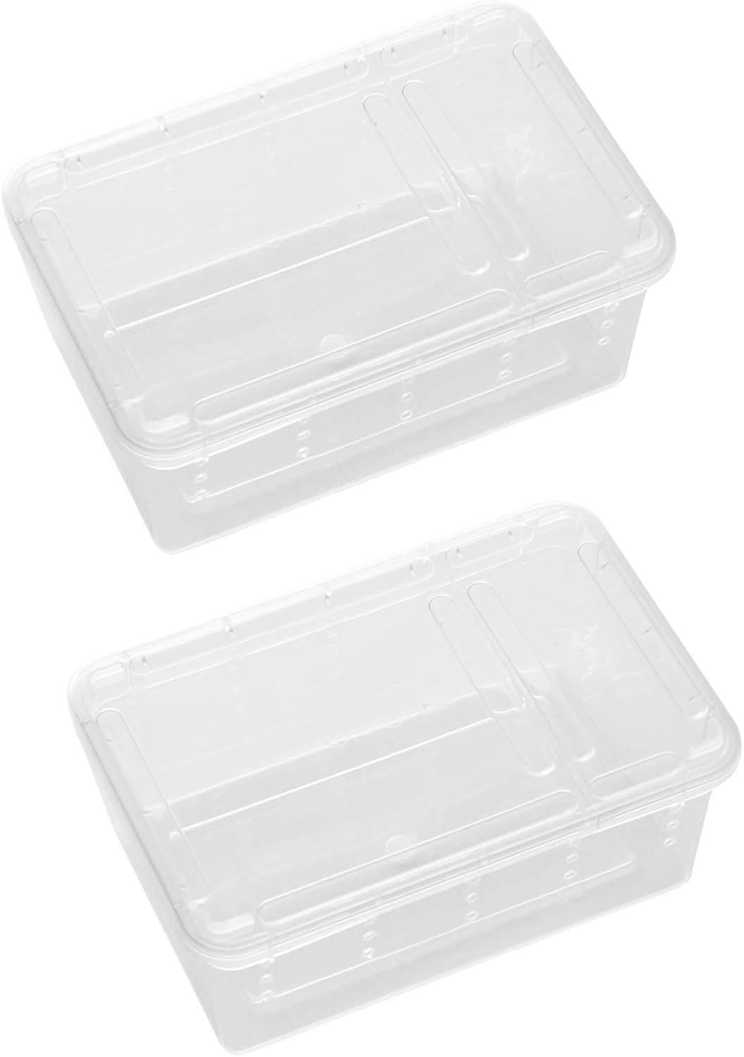 OMEM Portable Reptile Terrarium Habitat for Mini Pet Houses Breathable Holes Stackable Container (2PCS-XS) - FurryFun
