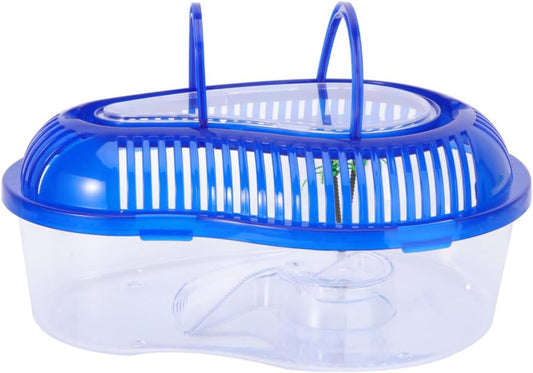 POPETPOP Turtle Tank with Lid : Plastic Tortoise Habitat with Basking Platform Transparent Reptile Tank for Turtle, 12.99x9.06x5.31 inch - FurryFun