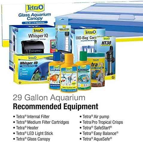 Tetra Glass Aquarium 29 Gallons, Rectangular Fish Tank, Assorted Color
