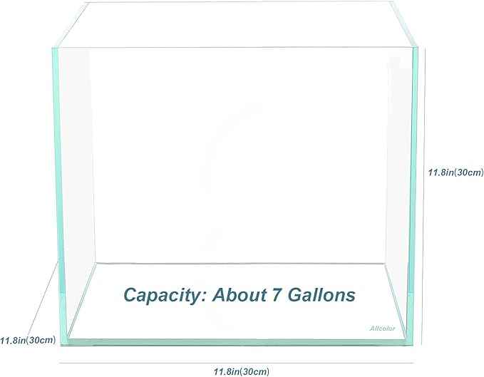 Ultra Clear Rimless Aquarium Tank 6-60 gallons Low Iron Glass (7Gal - Top Glass Canopy)