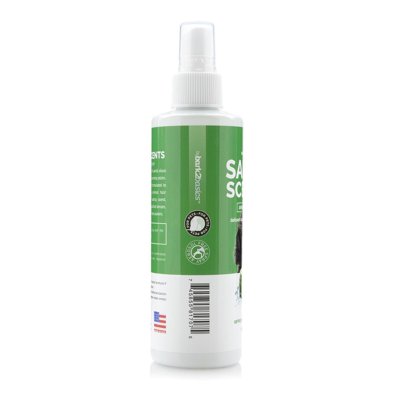 Bark2Basics Salon Scents Pet Grooming Cologne - 8 oz, Natural Professional Groomer Perfume for Dogs and Cats, Long Lasting, Deodorizing, (Spring Water and Cucumber)