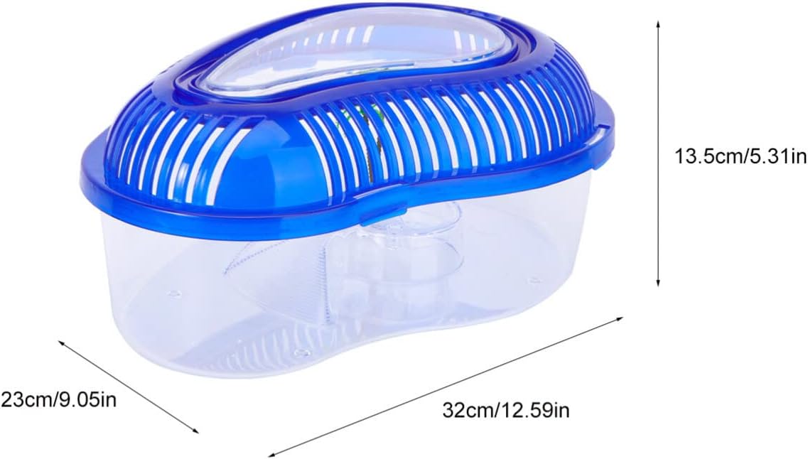 POPETPOP Turtle Tank with Lid : Plastic Tortoise Habitat with Basking Platform Transparent Reptile Tank for Turtle, 12.99x9.06x5.31 inch - FurryFun