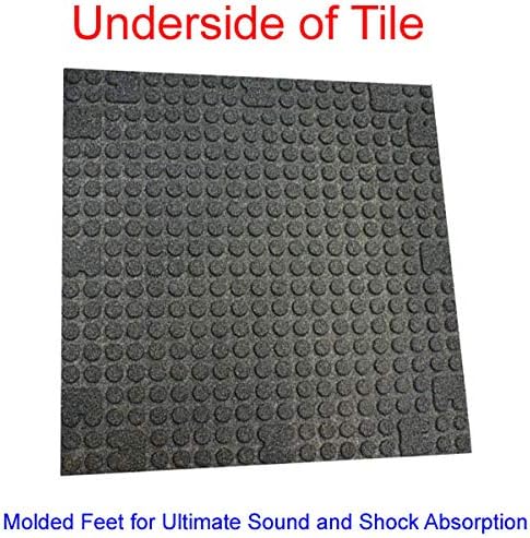 American Floor Mats - Extreme Rubber Gym Tiles - 1 Inch Thick Colorful Rubber Gym Mats - Superior Shock and Sound Absorbing Mats - 10% Gold - 2' x 2' Single Mat (Covers 4 Sq Ft)