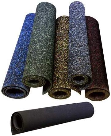 American Floor Mats 1/4in (7mm) Thick 10% Mocha 4' x 19' Heavy Duty Rubber Rolls, Protective Exercise Mats, Home Gym Rubber Flooring