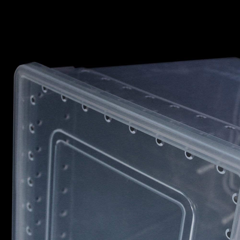 OMEM Portable Reptile Terrarium Habitat for Mini Pet Houses Breathable Holes Stackable Container (Extra H) - FurryFun