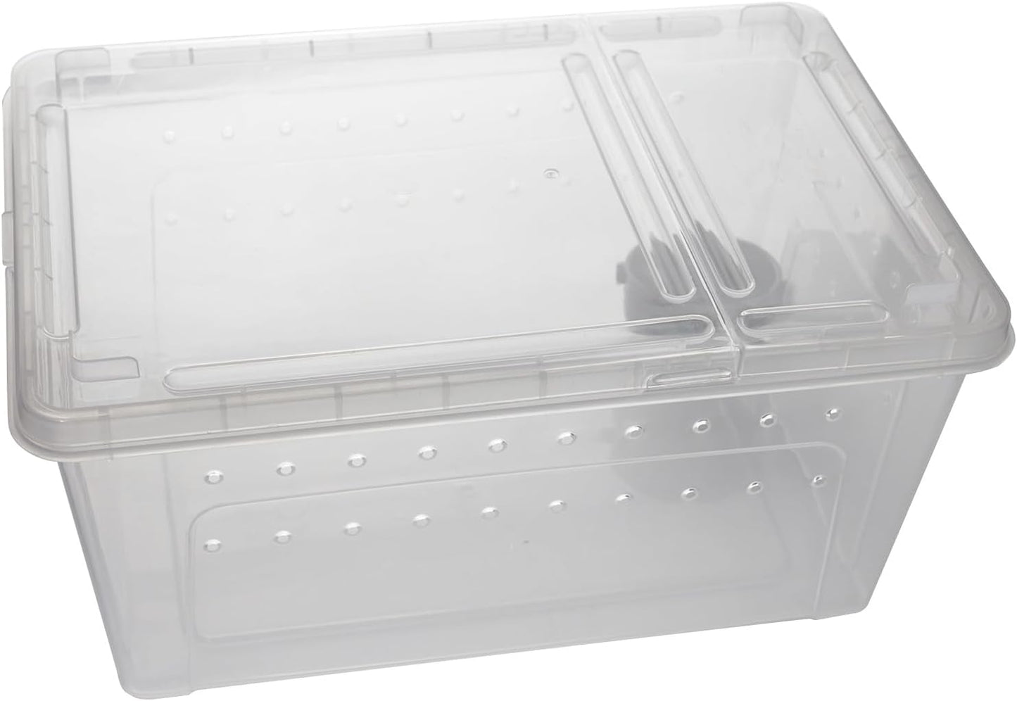OMEM Portable Reptile Terrarium Habitat for Mini Pet Houses Breathable Holes Stackable Container (L) - FurryFun