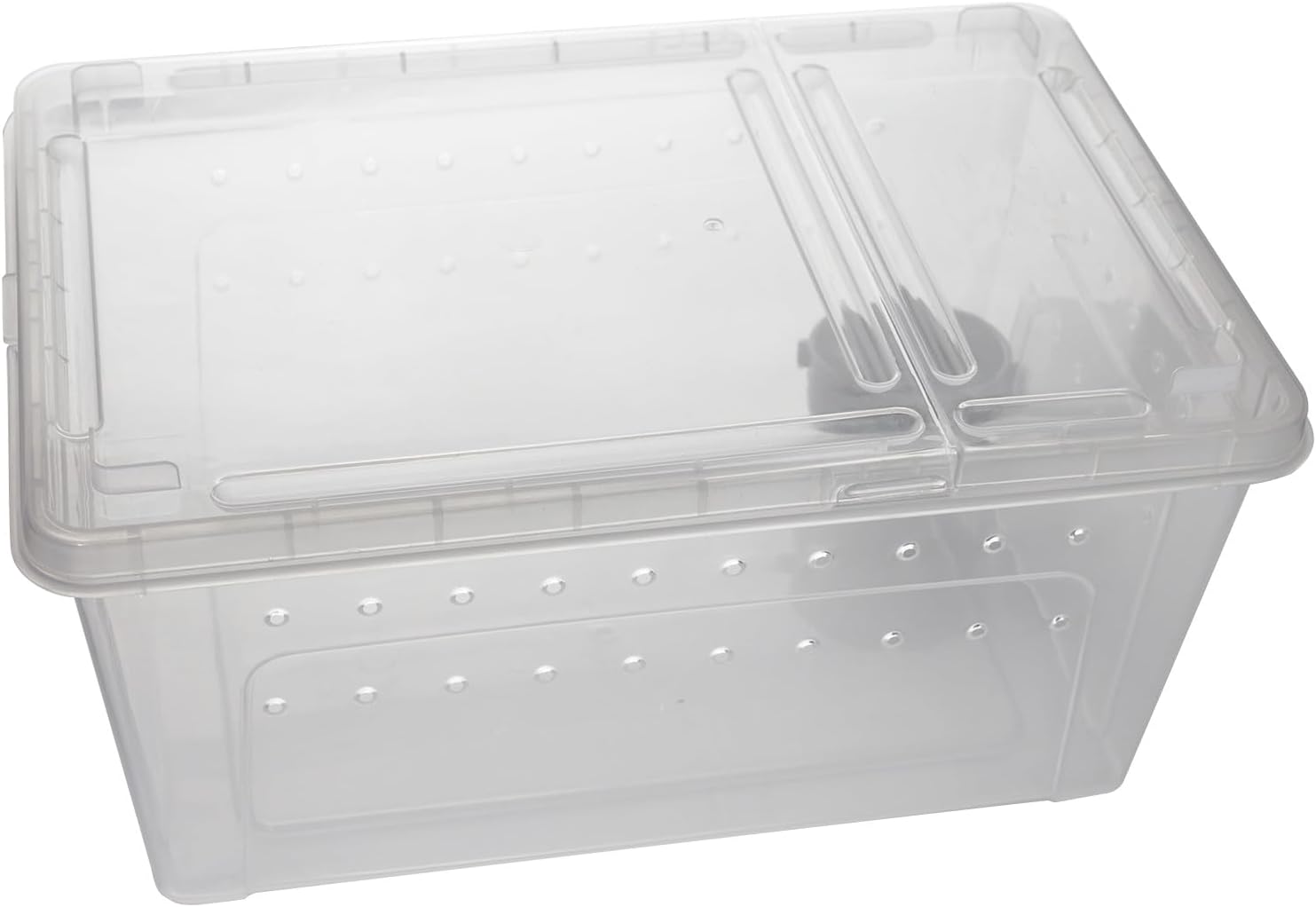 OMEM Portable Reptile Terrarium Habitat for Mini Pet Houses Breathable Holes Stackable Container (L) - FurryFun