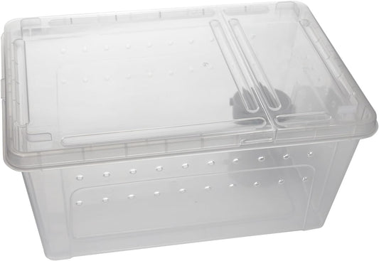 OMEM Portable Reptile Terrarium Habitat for Mini Pet Houses Breathable Holes Stackable Container (L) - FurryFun