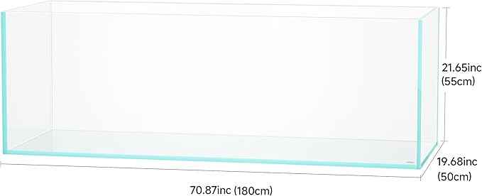LANDEN 180 Standard Tank 114.19 Gal Rimless Low Iron Aquarium XL Fish Tank, Bookshelf Aquarium, W70.87×D19.69×H21.26 in (180×50×55cm) 19mm Thickness with Black Nano Foam Leveling mat Included