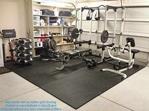 American Floor Mats - Heavy Duty Stall Tiles - Stable/Horse Tiles - Thick, Durable Rubber Flooring Solid Black 6 Center Tiles 3/4" Thick Expansion Set