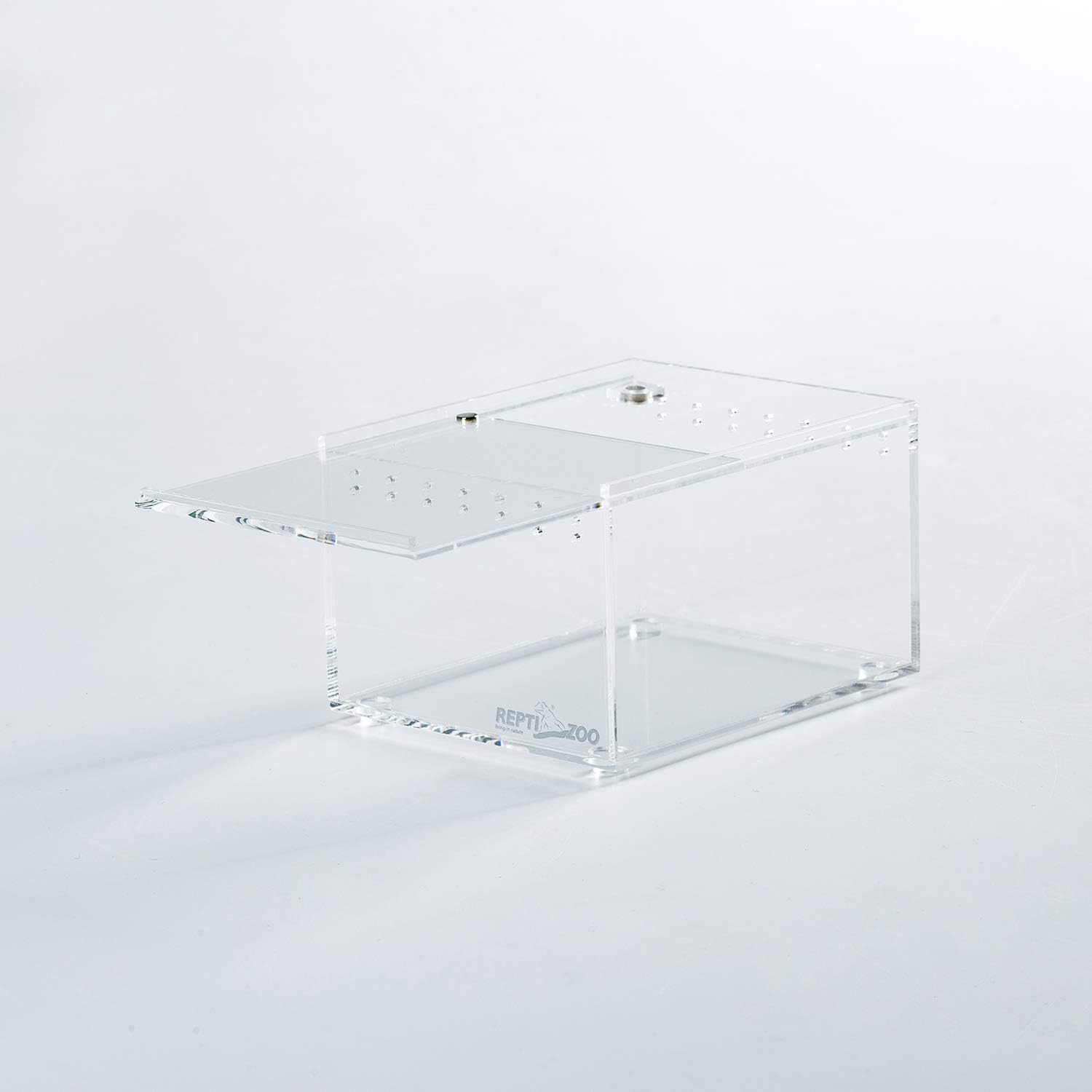 REPTI ZOO Magnetic Acrylic Case 4.1"x3.3"x2.5" Nano Enclosure Reptile Breeding Box Terrarium Cage Tank Tarantula Scorpion Sling Isopods Lizards Roach Invertebrates Insect Mantis - FurryFun