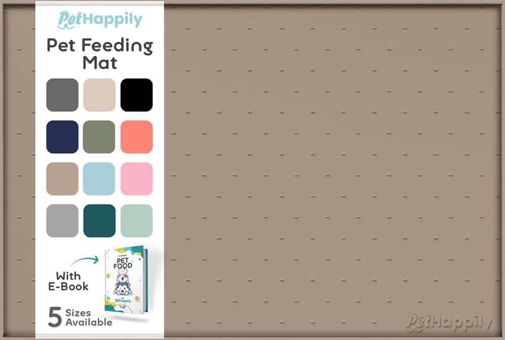 Dog Food Mat - Raised Edges Dogs Mat for Food and Water Prevent Spill, Waterproof Cat Food Mats Protect Floors, Easy Clean Dog Bowl Mats for Food and Water, Silicone Pet Food Tray