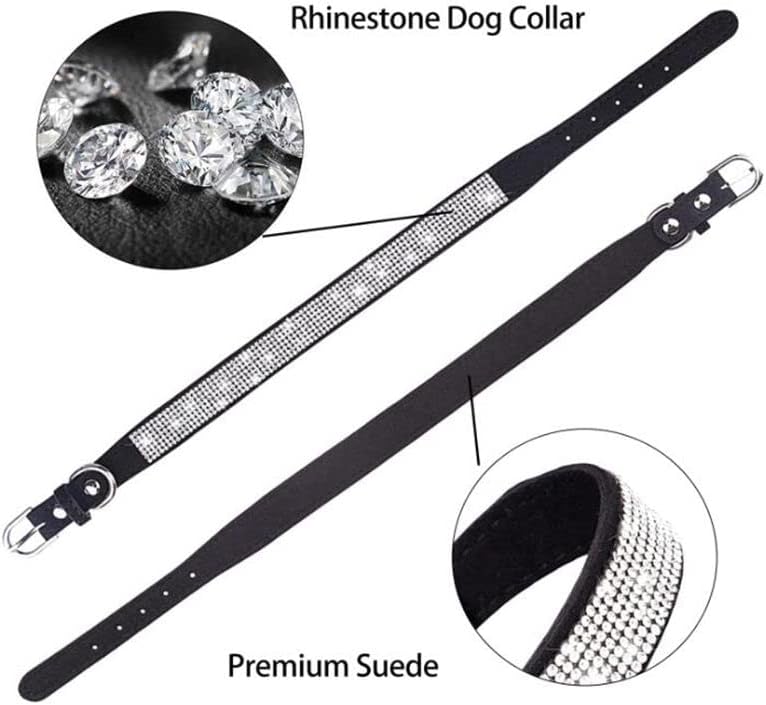 Rhinestone Dog Collar for Small Dogs, Bling Diamond Fancy Crystal Glitter Pretty Jewel Pet Puppy Collars for XXS XS Small Medium Large Breed Girl Dogs Female Cats Kitten, Colorful Red XXSmall