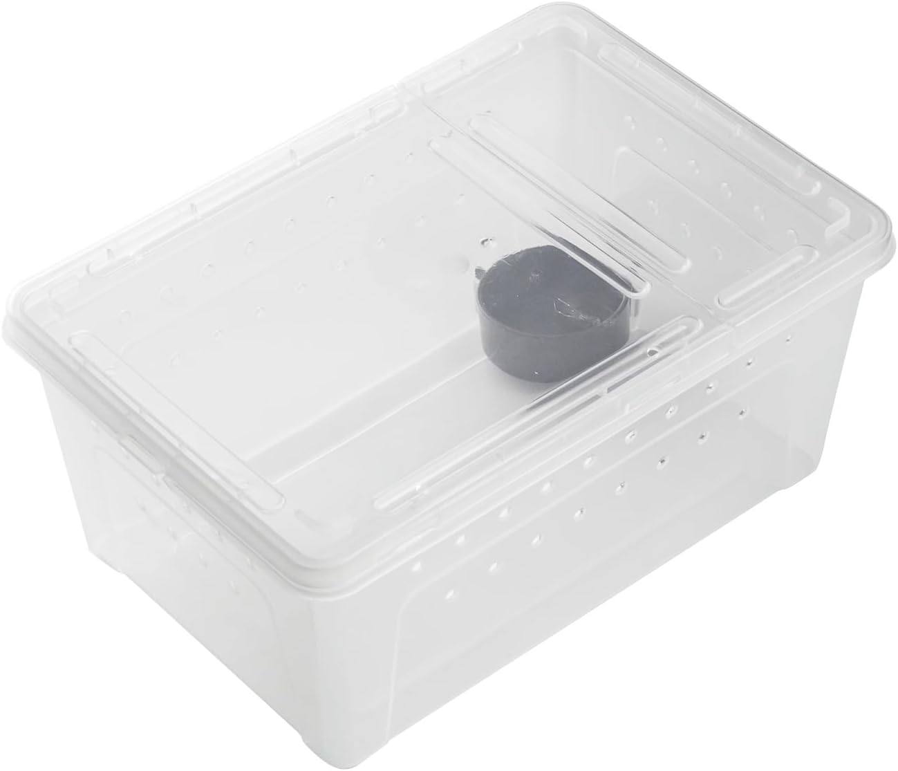 OMEM Portable Reptile Terrarium Habitat for Mini Pet Houses Breathable Holes Stackable Container (M) - FurryFun