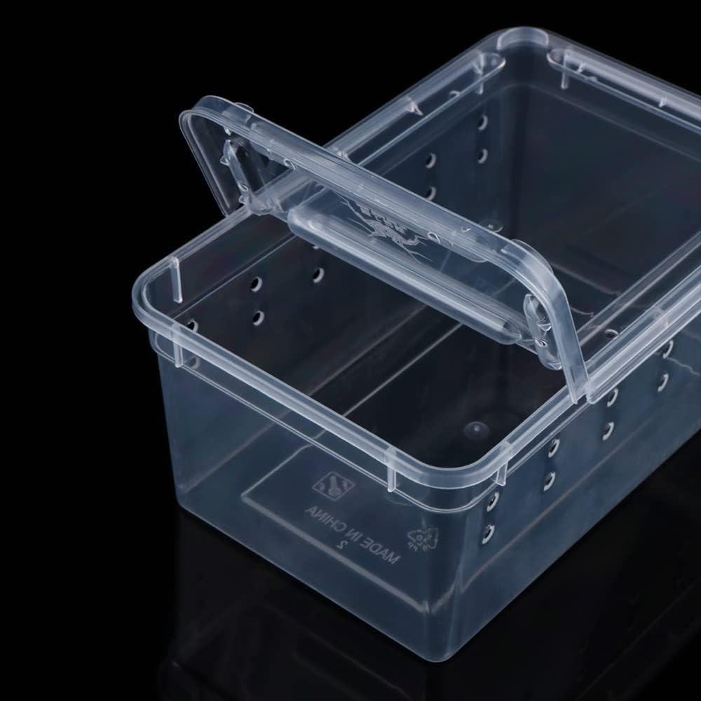 5 Pcs Spider Small Terrariums Breeding Box Transparent Hatching Container Plastic Feeding Box for Small Reptile Spider Scorpion Centipede Insect - FurryFun
