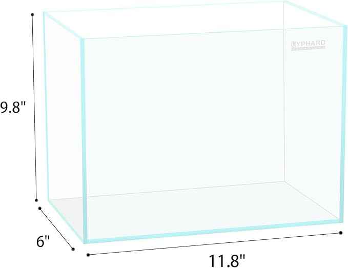 LYPHARD AQUARIUMS 2.9 Gallon Rimless Aquarium, Ultra Clear Glass Low Iron Aquarium Tank, Small Fish Tank for Betta, L11.8×W5.9×H9.8 Inches Thickness 5mm with EVA Foam Mat Included