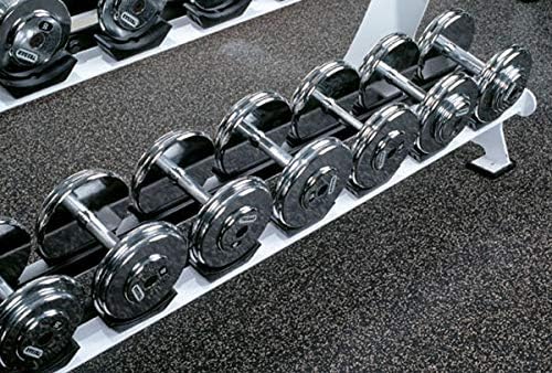 American Floor Mats 1/4in (7mm) Thick 10% Grey 4' x 20' Heavy Duty Rubber Rolls, Protective Exercise Mats, Home Gym Rubber Flooring