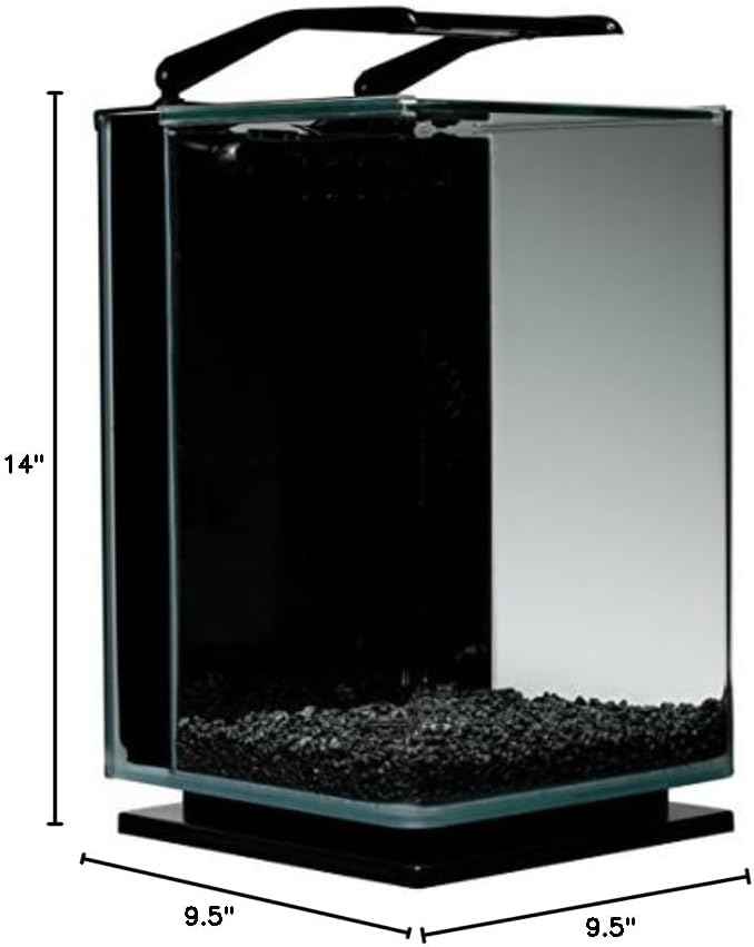 Marineland Portrait Glass LED Aquarium Kit, 5 Gallons, Hidden Filtration,Black