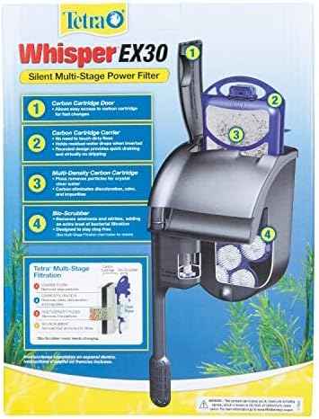 Tetra Whisper EX 30 Filter For 20 To 30 Gallon aquariums, Silent Multi-Stage Filtration, Blacks & Grays