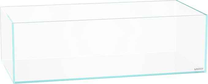 LANDEN 60S 7.9 Gal Shallow Aquarium Tank, Shallow Fish Tank, Rimless Low Iron Tank W23.6×D11.8×H7.1 in(60x30x18cm); 5mm Thickness Aquascape Fish Tank, Black Leveling Mat Included