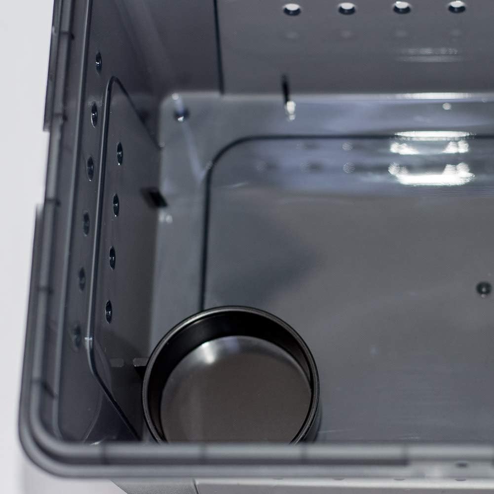 OMEM Portable Reptile Terrarium Habitat for Mini Pet Houses Breathable Holes Stackable Container (Black-M) - FurryFun
