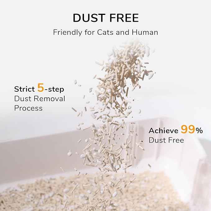 FUKUMARU Tofu Cat Litter, Super Ultra Absorbent, 12 LBS Clumping Cat Litter, Flushable, Natural, Lightweight, Dust Free, Quick Clumping, Low Tracking, Odor Control (6lb x 2 Packs)
