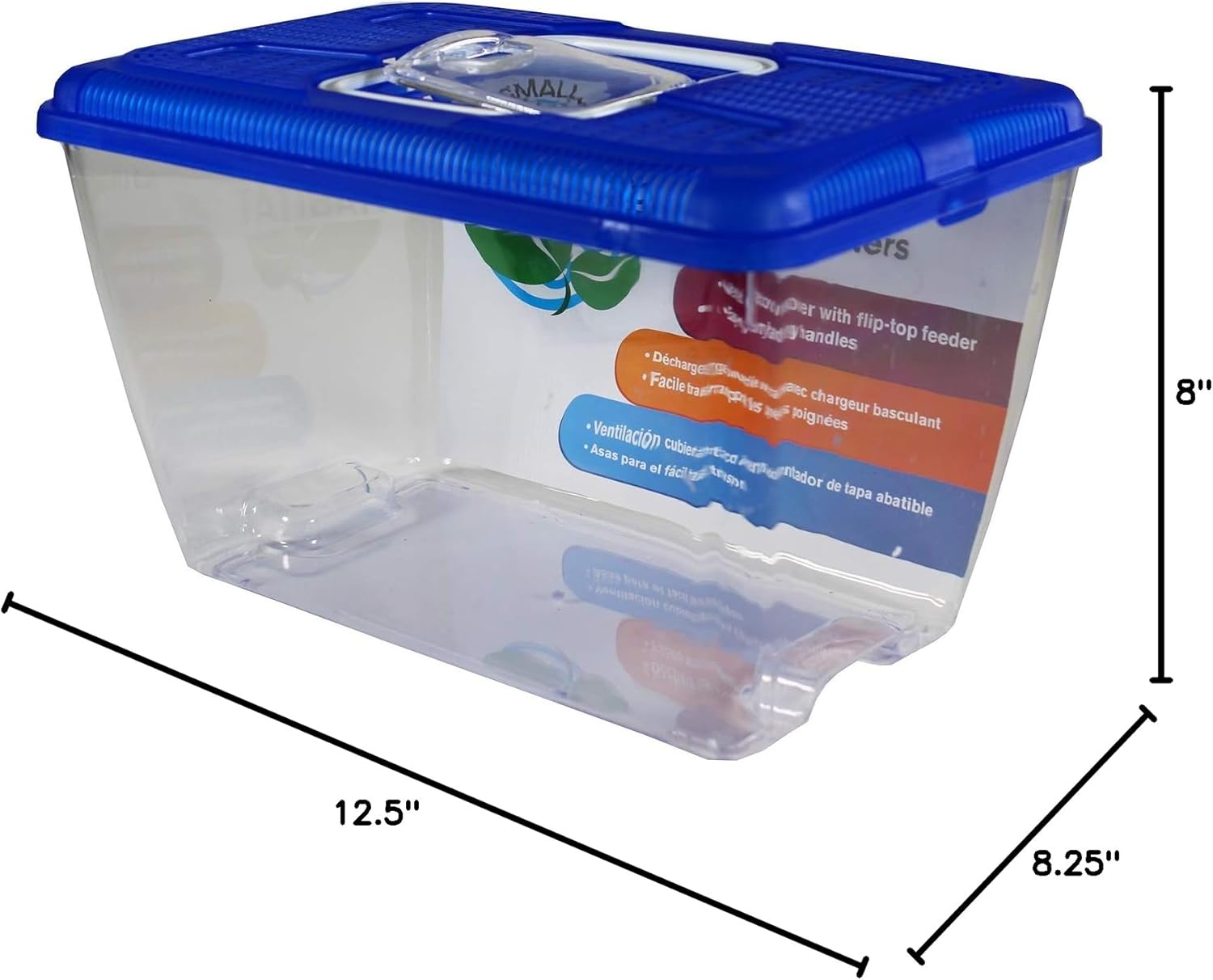 Penn-Plax Small World Habitat – Portable Clear and Transparent Plastic Tank – Excellent for Small Critters and Creatures – Easy to Clean & Handle – 2.2 Gallon, Assorted - FurryFun